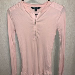 Xs Pink quarter zip long sleeved shirt